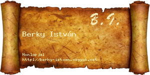 Berky István névjegykártya