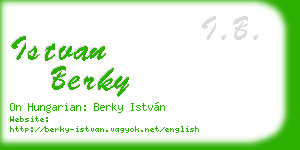istvan berky business card